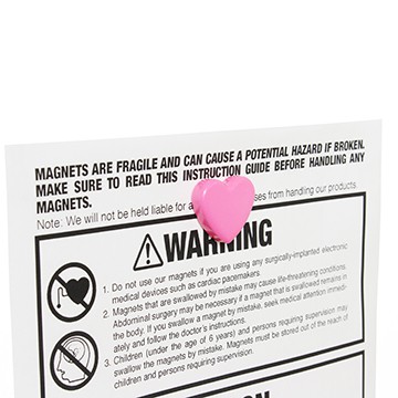 Colour Magnet Hart 26mmX8mm Pink