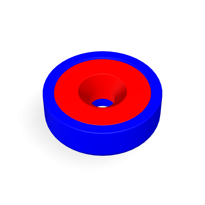 Pot Cap Neodymium Φ16mmXΦ3.5mmX5mm/M3 Countersunk