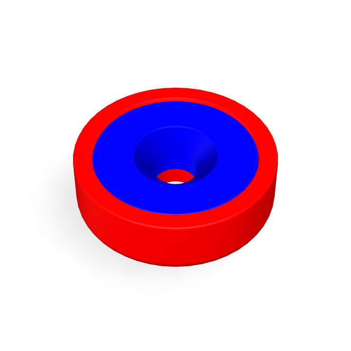 Pot Cap Neodymium Φ16mmXΦ3.5mmX5mm/M3 Countersunk