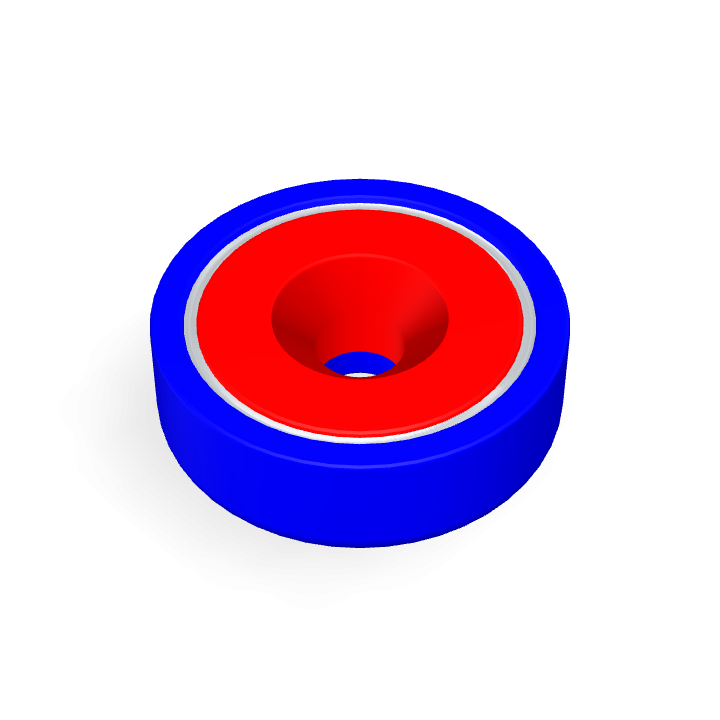 Pot Cap Neodymium Φ25mmXΦ5.5mmX8mm/M5 Countersunk