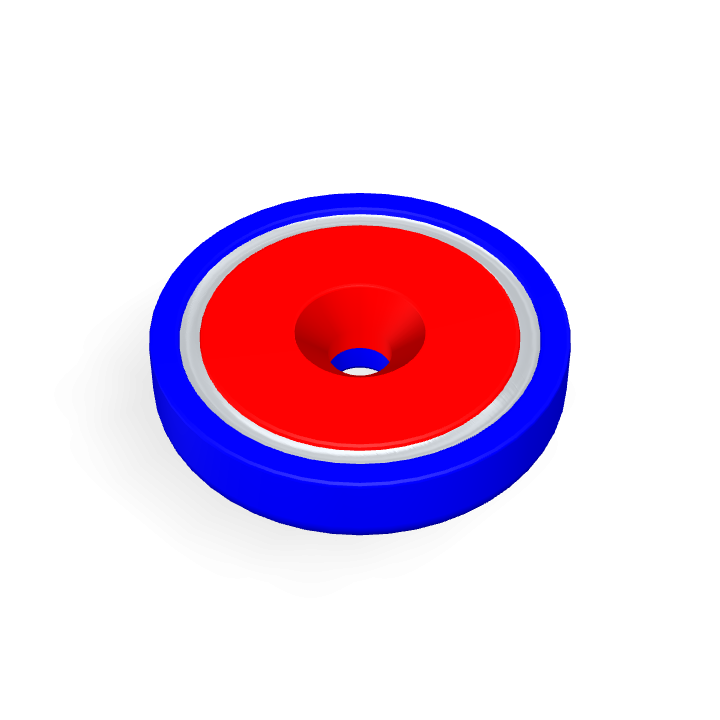 Pot Cap Neodymium Φ42mmXΦ6.5mmX9mm/M6 Countersunk