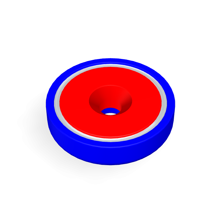 Pot Cap Neodymium Φ48mmXΦ8.5mmX11.5mm/M8 Countersunk