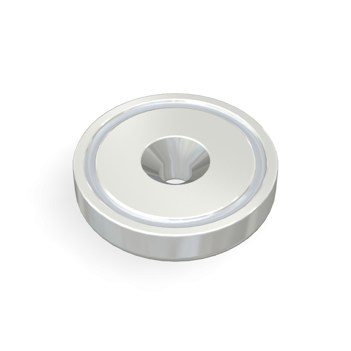 Pot Cap Neodymium Φ50.8mmXΦ8.5mmX11.5mm/M8 Countersunk