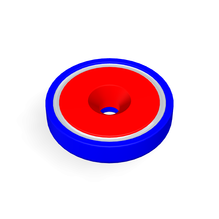 Pot Cap Neodymium Φ50.8mmXΦ8.5mmX11.5mm/M8 Countersunk