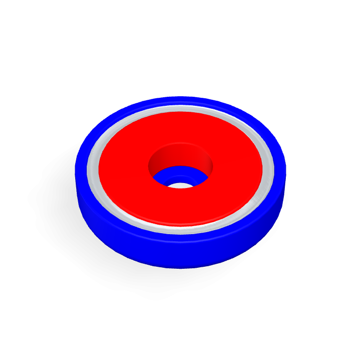 Pot Cap Neodymium Φ36mmXΦ6.5mmX8mm/M6 Cylindrical borehole