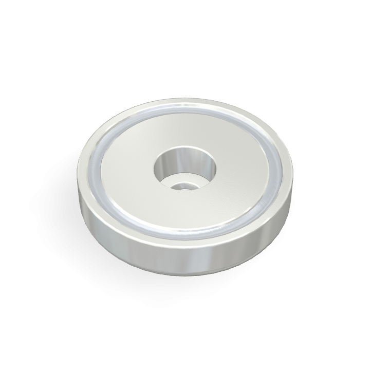 Pot Cap Neodymium Φ38.1mmXΦ6.5mmX9mm/M6 Cylindrical borehole