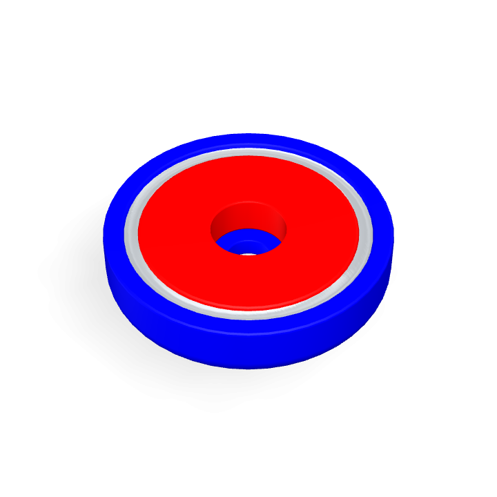 Pot Cap Neodymium Φ42mmXΦ6.5mmX9mm/M6 Cylindrical borehole