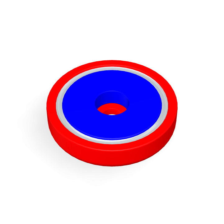 Pot Cap Neodymium Φ42mmXΦ6.5mmX9mm/M6 Cylindrical borehole