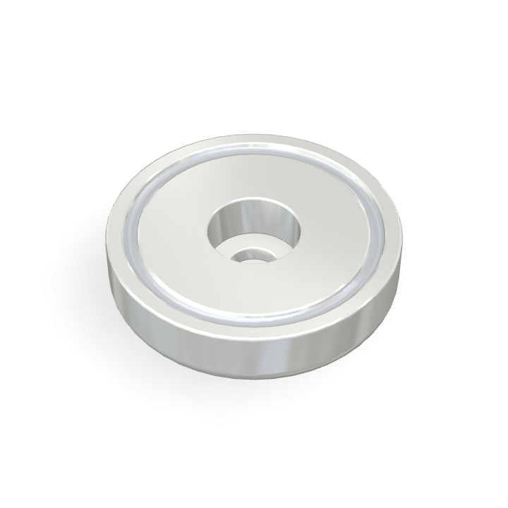 Pot Cap Neodymium Φ48mmXΦ8.5mmX11.5mm/M8 Cylindrical borehole