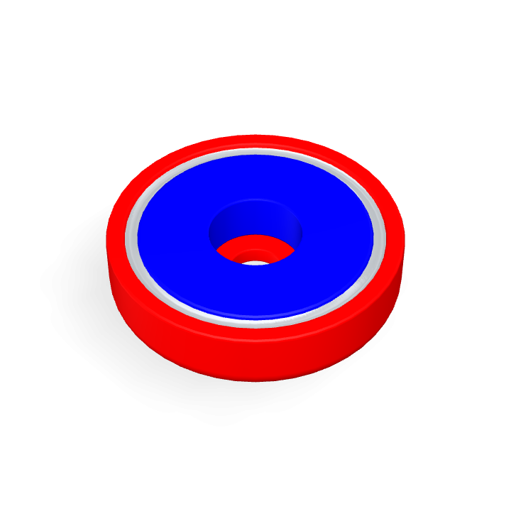 Pot Cap Neodymium Φ48mmXΦ8.5mmX11.5mm/M8 Cylindrical borehole