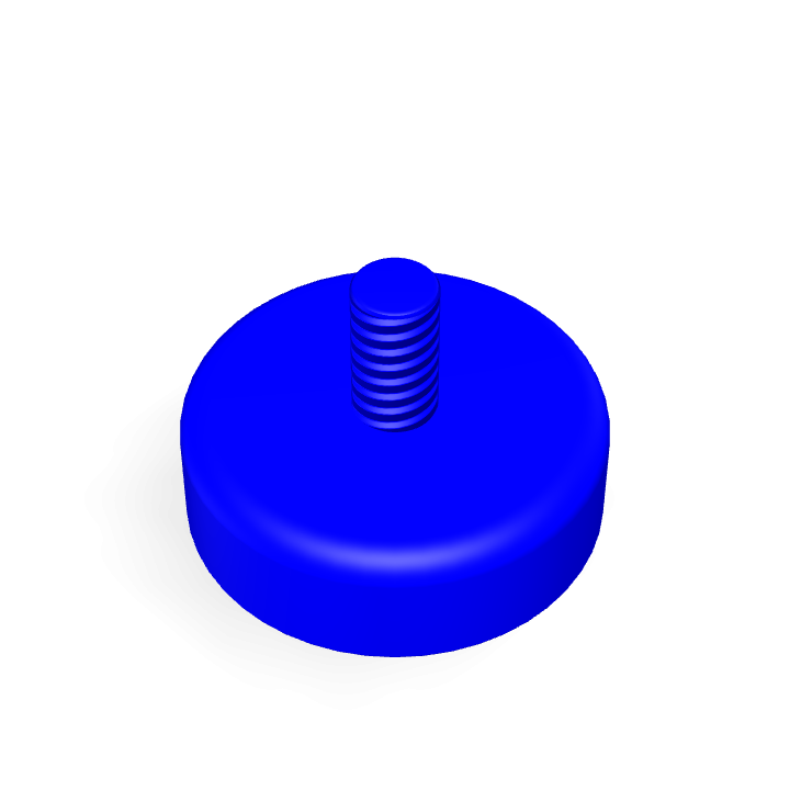 Pot Cap Neodymium Φ25mmX8mm/M5 Thread Male