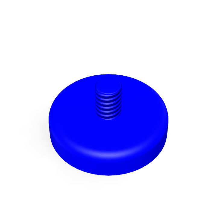 Pot Cap Neodymium Φ38.1mmX9mm/M8 Thread Male