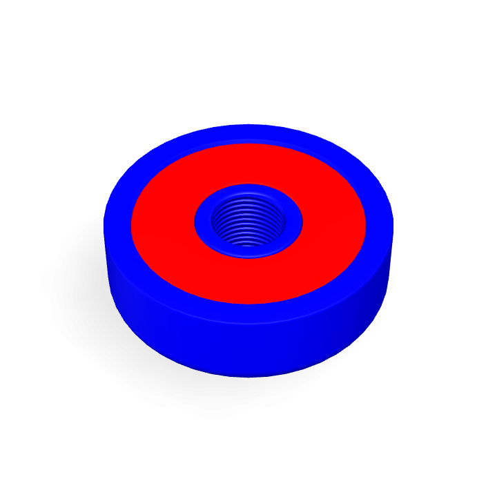 Pot Cap Neodymium Φ16mmX5mm/M4 Internal thread