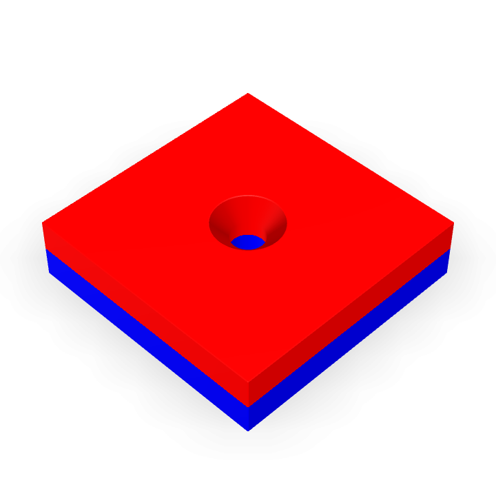 Neodymium 40mmX40mmX10mm/M5